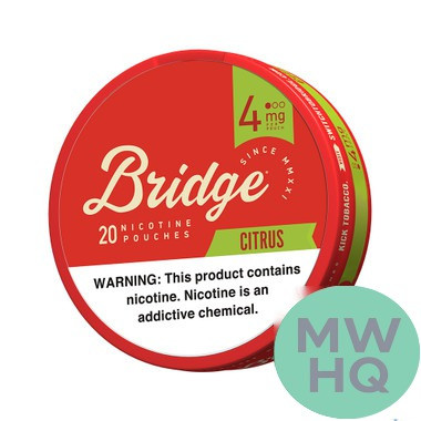 Bridge Tobacco Free Nicotine Pouches - 20 Pouches Per Can - Pack of 5 Cans