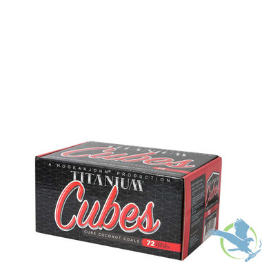 Hookah John Titanium Coconut Coals - 1KG Box - 72 Cube Pieces