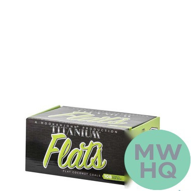 Hookah John Titanium Coconut Coals - 1KG Box - 108 Flat Pieces