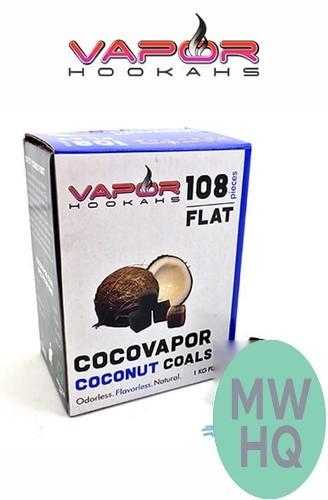 Vapor Hookahs Cocovapor Coconut Coals - 1KG Box - 108 Flat Pieces