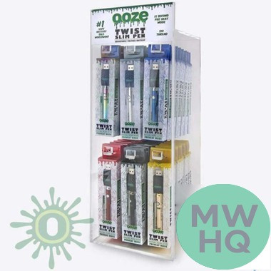 Ooze Twist Slim Pen 320mAh Device Battery With USB Charger - Display of 48