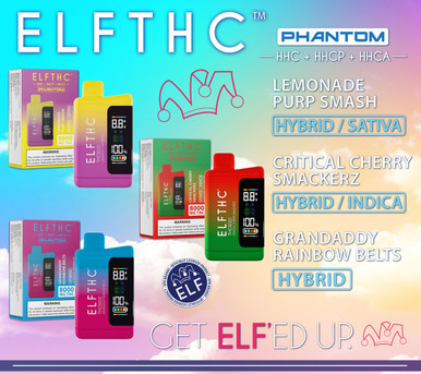 ELFTHC PHANTOM HHC + HHCP + HHCA Rechargeable Disposable With Digital Screen 8G - Display of 5
