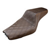 Saddlemen Step-Up Brown Front Lattice Stitch Seat - Harley-Davidson Sportster 3.3 Gal Tank/Forty-Eight (2004-2022)