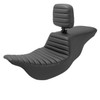 Saddlemen Tour Step-Up Tuck & Roll Seat - Harley-Davidson FLHR/FLHT/FLHX/FLTR Touring (2008-2024) (With Backrest)