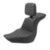 Saddlemen Tour Step-Up Front & Rear Lattice Stitch Seat - Harley-Davidson Low Rider FXLR/FXLRS/FXLRST/Sport Glide FLSB (2018-2026) (With Backrest)