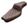 Saddlemen Step-Up Brown Front Lattice Stitch Seat - Harley-Davidson XL Sportster (1979-2003)