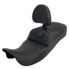 Saddlemen Road Sofa Dragon Scale Extended Reach Colored Stitch Seat - Harley-Davidson FLHR/FLHT/FLHX/FLTR Touring (2008-2025) (With Backrest)