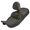 Saddlemen Road Sofa Lattice Stitch Carbon Fiber Look Colored Stitch Seat - Harley-Davidson FLHR/FLHT/FLHX/FLTR Touring (2008-2024) (With Backrest)