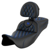 Saddlemen Road Sofa Lattice Stitch Extended Reach Colored Stitch Seat - Harley-Davidson FLHR/FLHT/FLHX/FLTR Touring (2008-2025)