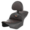 Saddlemen Road Sofa Honeycomb Stitch Extended Reach Colored Stitch Seat - Harley-Davidson Road Glide/Street Glide/CVO Road Glide/CVO Street Glide (2023-2026)