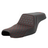 Saddlemen Step-Up Honeycomb Stitch Colored Stitch Seat - Harley-Davidson Sportster 3.3 Gal Tank/Forty-Eight (2004-2022)