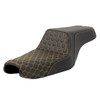 Saddlemen Step-Up Honeycomb Stitch Colored Stitch Seat - Harley-Davidson Sportster 3.3 Gal Tank/Forty-Eight (2004-2022)