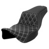 Saddlemen Step-Up Front Lattice Stitch Extended Reach Colored Stitch Seat - Harley-Davidson FLHR/FLHT/FLHX/FLTR Touring (2008-2024)