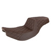 Saddlemen Step-Up Brown Front & Rear Lattice Stitch Seat - Indian Chief/Chieftain/Roadmaster/Springfield (2014-2026)