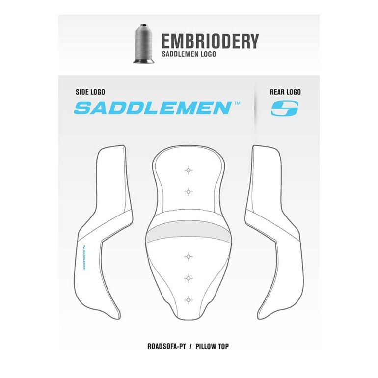 Saddlemen Road Sofa Pillow Top Seat - Harley-Davidson FLHR/FLHT/FLHX/FLTR Touring (2008-2025) (With Backrest)