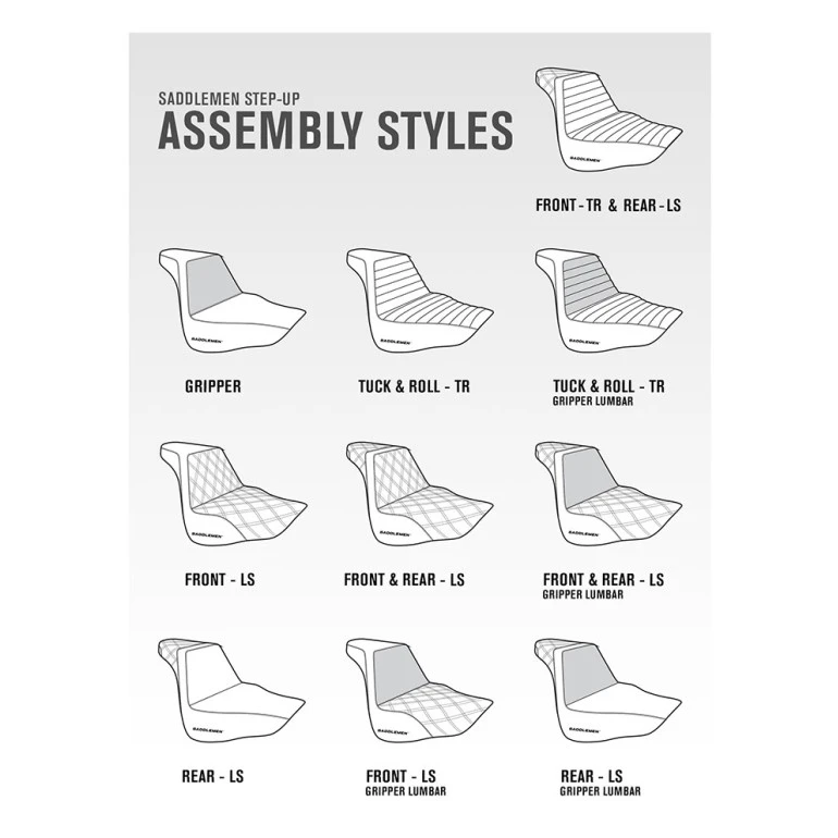 Saddlemen Step-Up Front Lattice Stitch Seat - Harley-Davidson XL Sportster (1979-2003)