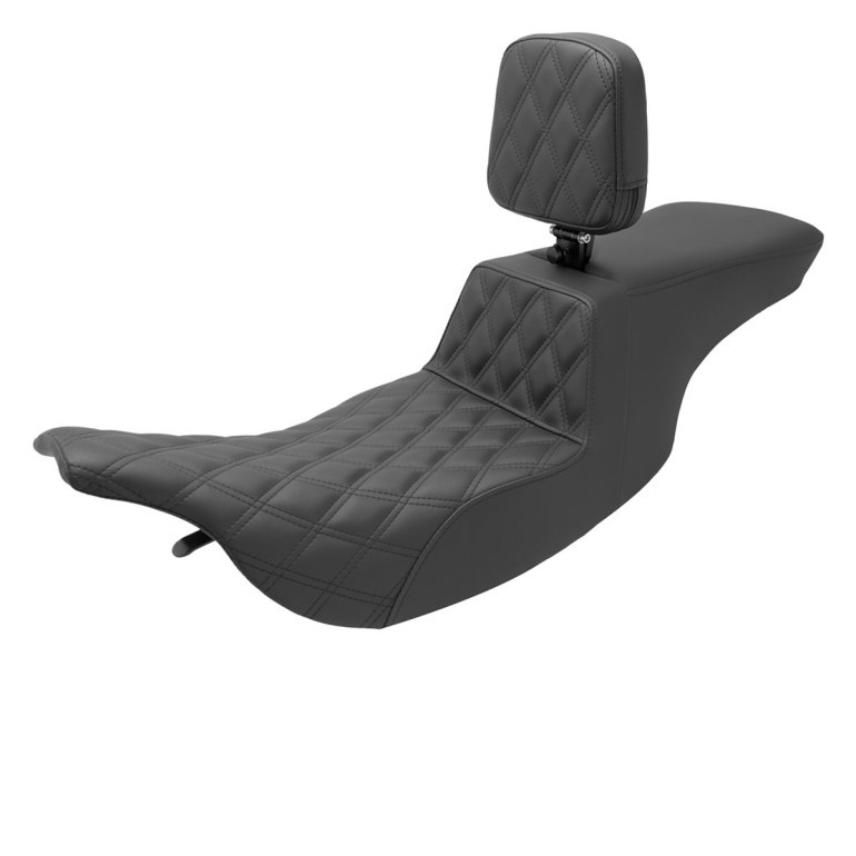 Saddlemen Tour Step-Up Front Lattice Stitch Seat - Harley-Davidson FLHT/FLTR Touring (1997-2007) (With Backrest)