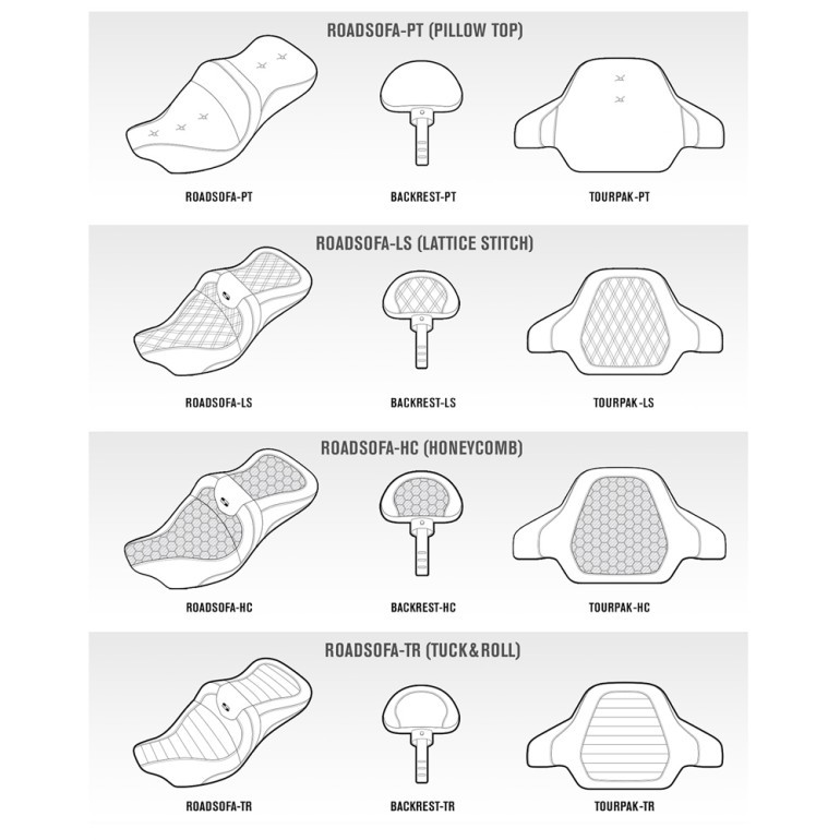Saddlemen Road Sofa Dragon Scale Seat - Harley-Davidson FLHR/FLHT/FLHX/FLTR Touring (2008-2024)