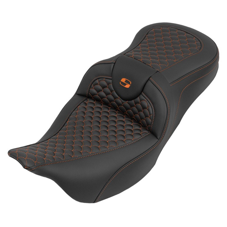 Saddlemen Road Sofa Dragon Scale Colored Stitch Seat - Harley-Davidson FLHR/FLHT/FLHX/FLTR Touring (2008-2024)