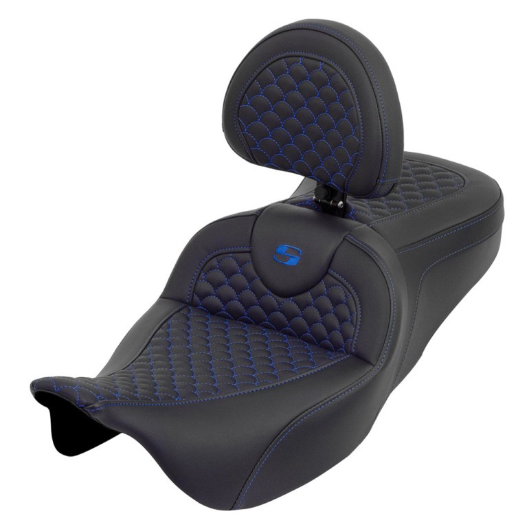 Saddlemen Road Sofa Dragon Scale Colored Stitch Seat - Harley-Davidson FLHR/FLHT/FLHX/FLTR Touring (2008-2024)
