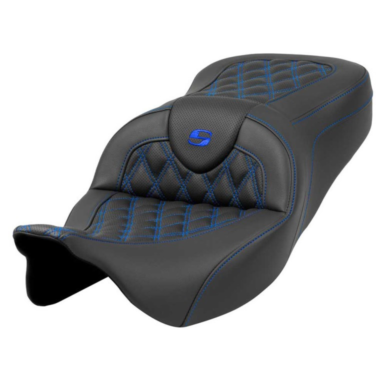 Saddlemen Road Sofa Lattice Stitch Colored Stitch Seat - Harley-Davidson FLHR/FLHT/FLHX/FLTR Touring (2008-2025)