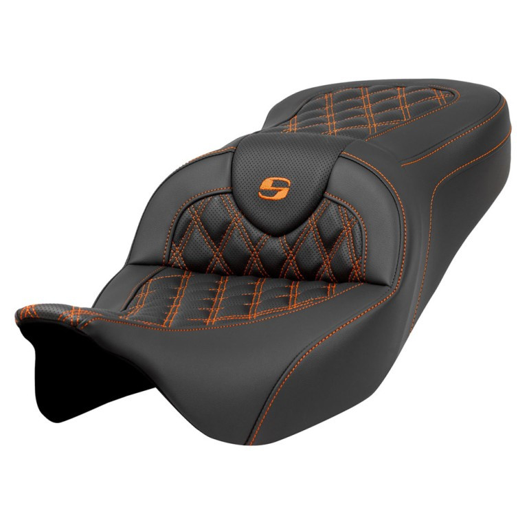 Saddlemen Road Sofa Lattice Stitch Colored Stitch Seat - Harley-Davidson FLHR/FLHT/FLHX/FLTR Touring (2008-2025)