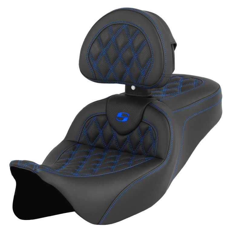Saddlemen Road Sofa Lattice Stitch Colored Stitch Seat - Harley-Davidson FLHR/FLHT/FLHX/FLTR Touring (2008-2025)