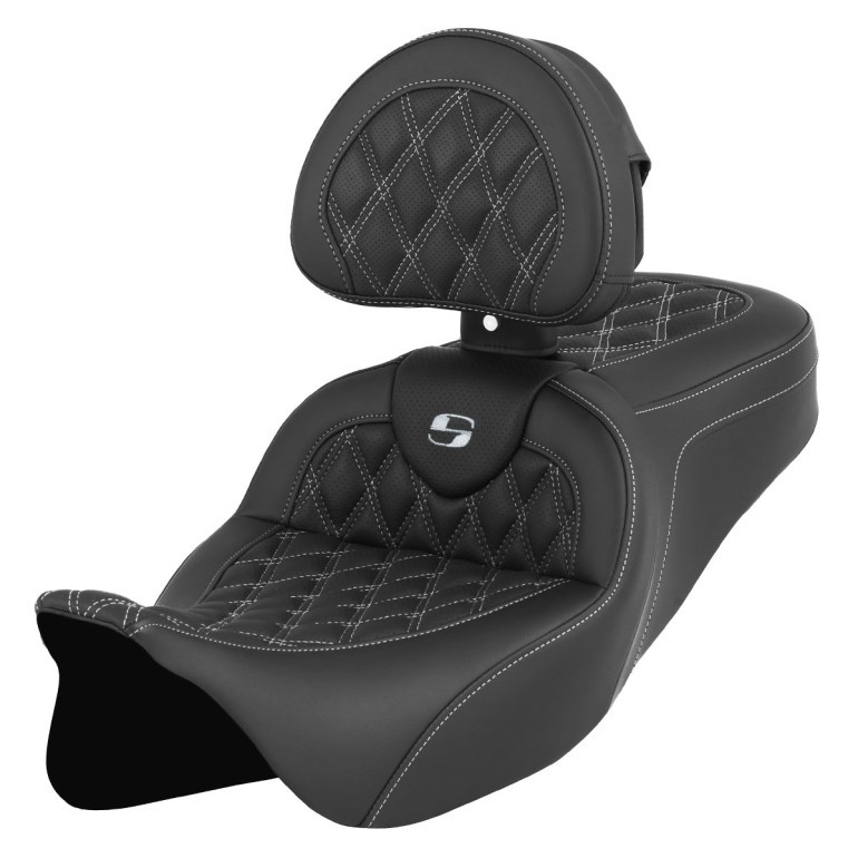 Saddlemen Road Sofa Lattice Stitch Colored Stitch Seat - Harley-Davidson FLHR/FLHT/FLHX/FLTR Touring (2008-2025)
