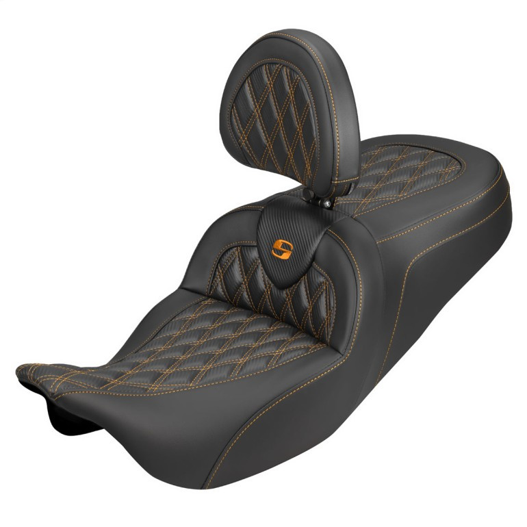 Saddlemen Road Sofa Lattice Stitch Colored Stitch Seat - Harley-Davidson FLHR/FLHT/FLHX/FLTR Touring (2008-2025)