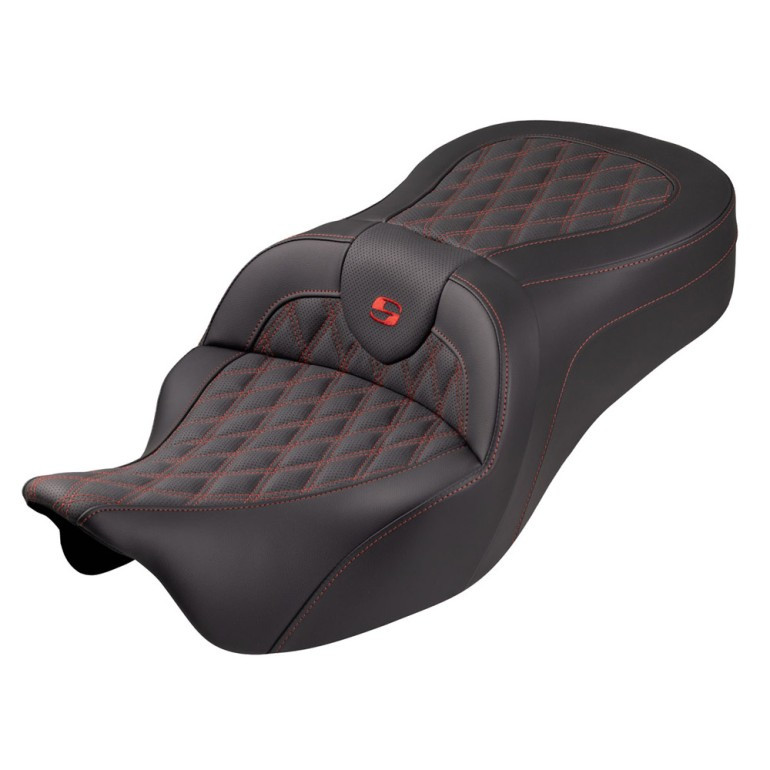 Saddlemen Road Sofa King Lattice Stitch Colored Stitch Seat - Harley-Davidson FLHR/FLHT/FLHX/FLTR Touring (2008-2025)