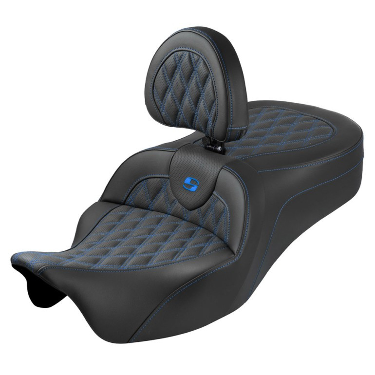 Saddlemen Road Sofa King Lattice Stitch Colored Stitch Seat - Harley-Davidson FLHR/FLHT/FLHX/FLTR Touring (2008-2025)