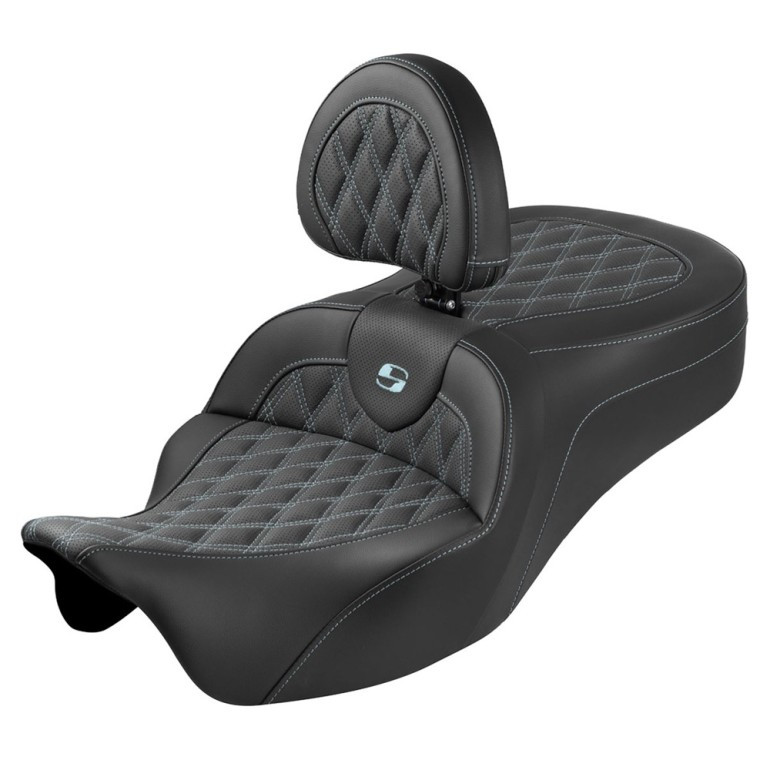 Saddlemen Road Sofa King Lattice Stitch Colored Stitch Seat - Harley-Davidson FLHR/FLHT/FLHX/FLTR Touring (2008-2025)