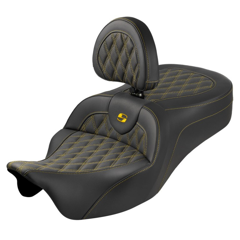 Saddlemen Road Sofa King Lattice Stitch Colored Stitch Seat - Harley-Davidson FLHR/FLHT/FLHX/FLTR Touring (2008-2025)
