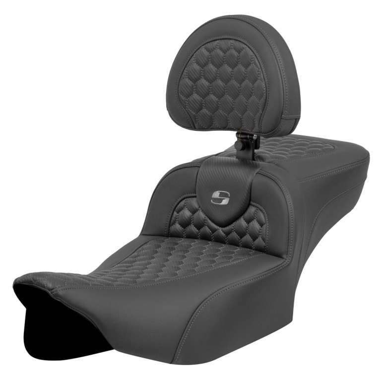 Saddlemen Road Sofa Honeycomb Stitch Extended Reach Colored Stitch Seat - Harley-Davidson Road Glide/Street Glide/CVO Road Glide/CVO Street Glide (2023-2026)