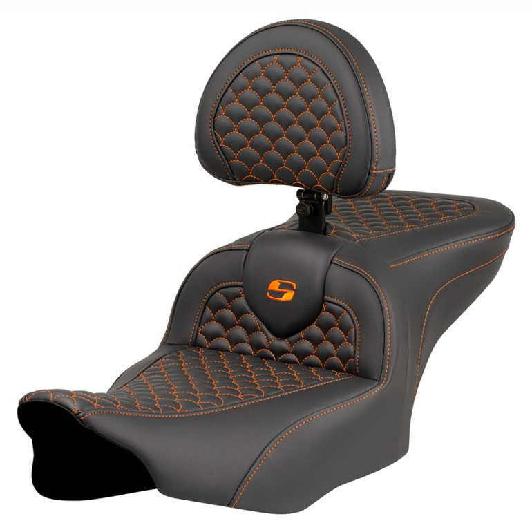 Saddlemen Road Sofa Dragon Scale Colored Stitch Seat - Harley-Davidson Road Glide/Street Glide/CVO Road Glide/CVO Street Glide (2023-2026)