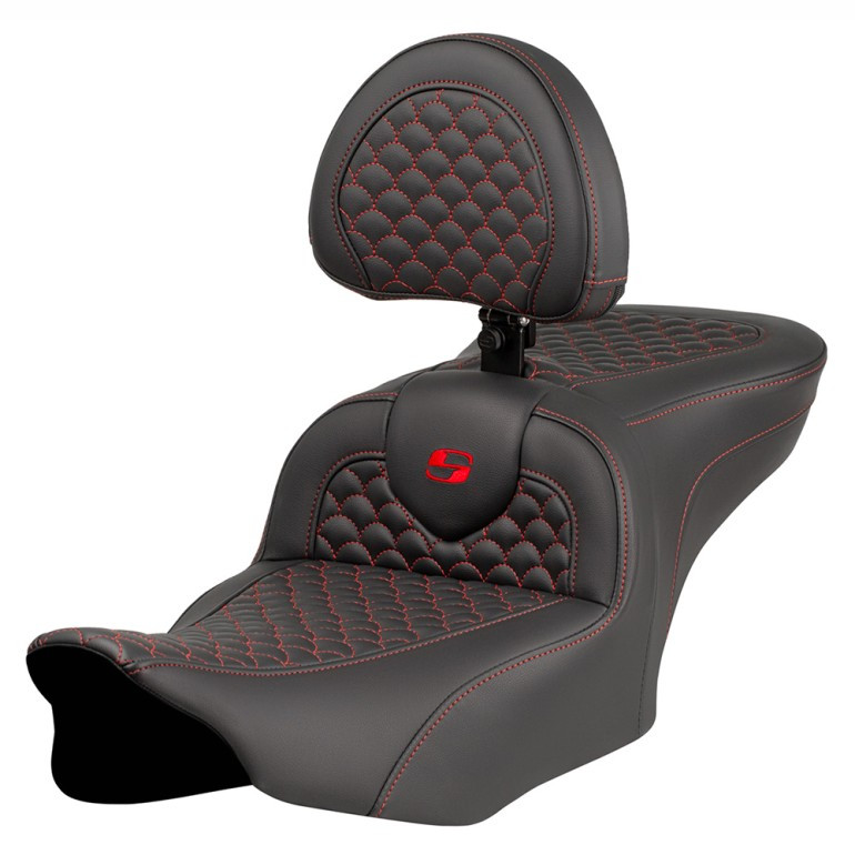 Saddlemen Road Sofa Dragon Scale Colored Stitch Seat - Harley-Davidson Road Glide/Street Glide/CVO Road Glide/CVO Street Glide (2023-2026)