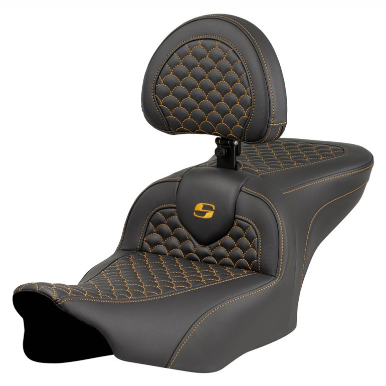 Saddlemen Road Sofa Dragon Scale Colored Stitch Seat - Harley-Davidson Road Glide/Street Glide/CVO Road Glide/CVO Street Glide (2023-2026)