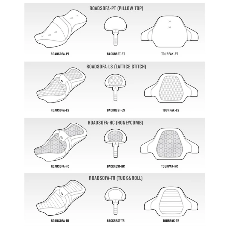 Saddlemen Road Sofa Extended Reach Seat - Harley-Davidson Road Glide/Street Glide/CVO Road Glide/CVO Street Glide (2023-2026)