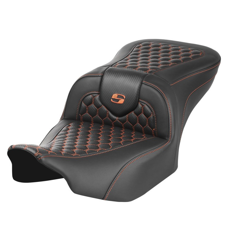Saddlemen Road Sofa Honeycomb Stitch Colored Stitch Seat - Harley-Davidson Road Glide/Street Glide/CVO Road Glide/CVO Street Glide (2023-2026)
