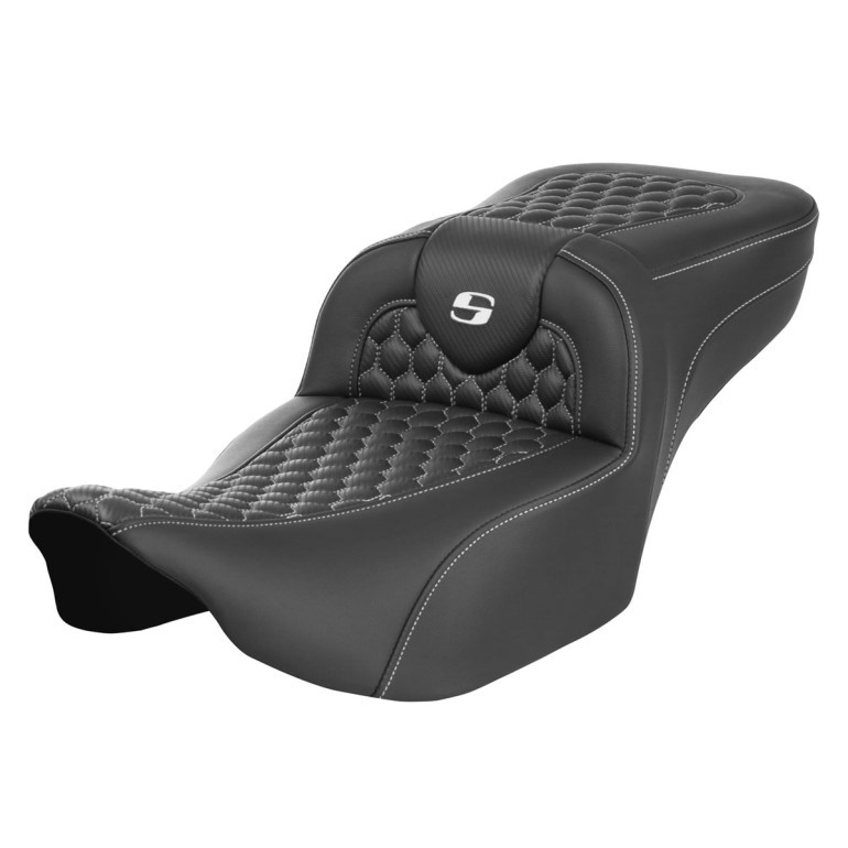 Saddlemen Road Sofa Honeycomb Stitch Colored Stitch Seat - Harley-Davidson Road Glide/Street Glide/CVO Road Glide/CVO Street Glide (2023-2026)