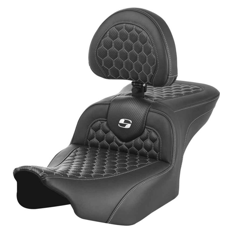Saddlemen Road Sofa Honeycomb Stitch Colored Stitch Seat - Harley-Davidson Road Glide/Street Glide/CVO Road Glide/CVO Street Glide (2023-2026)