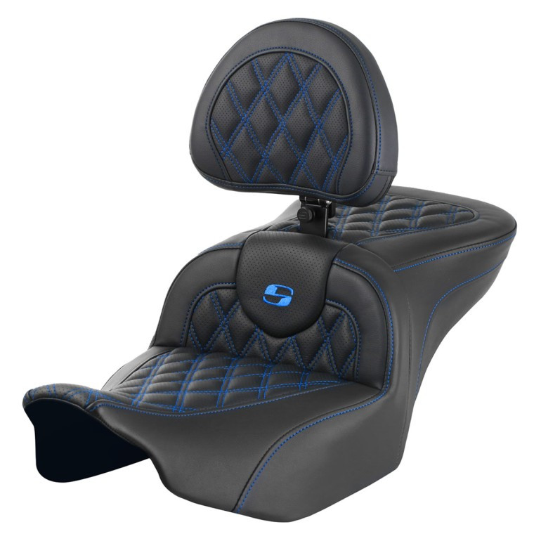 Saddlemen Road Sofa Lattice Stitch Colored Stitch Seat - Harley-Davidson Road Glide/Street Glide/CVO Road Glide/CVO Street Glide (2023-2026)