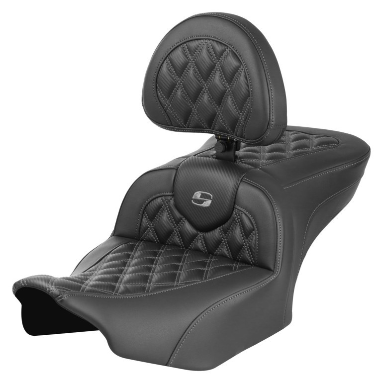 Saddlemen Road Sofa Lattice Stitch Colored Stitch Seat - Harley-Davidson Road Glide/Street Glide/CVO Road Glide/CVO Street Glide (2023-2026)