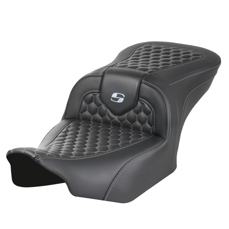 Saddlemen Road Sofa Honeycomb Stitch Colored Stitch Seat - Harley-Davidson Road Glide/Street Glide/CVO Road Glide/CVO Street Glide (2023-2026) (Without Backrest)