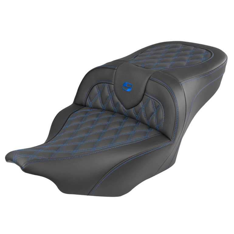 Saddlemen Road Sofa King Lattice Stitch Colored Stitch Seat - Harley-Davidson Road Glide/Street Glide/CVO Road Glide/CVO Street Glide (2023-2026)