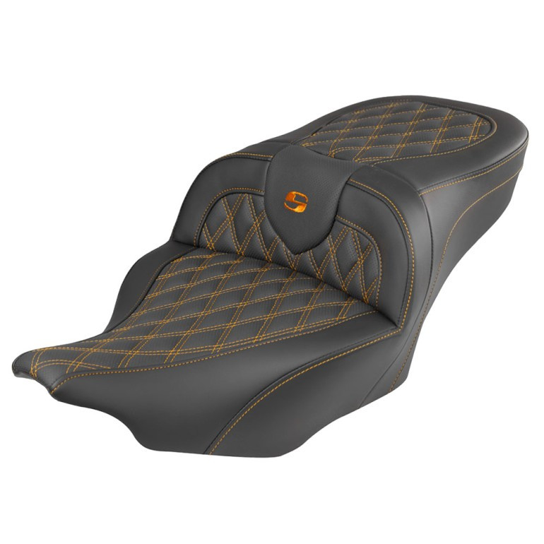 Saddlemen Road Sofa King Lattice Stitch Colored Stitch Seat - Harley-Davidson Road Glide/Street Glide/CVO Road Glide/CVO Street Glide (2023-2026)