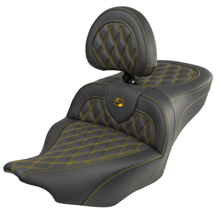 Saddlemen Road Sofa King Lattice Stitch Colored Stitch Seat - Harley-Davidson Road Glide/Street Glide/CVO Road Glide/CVO Street Glide (2023-2026)