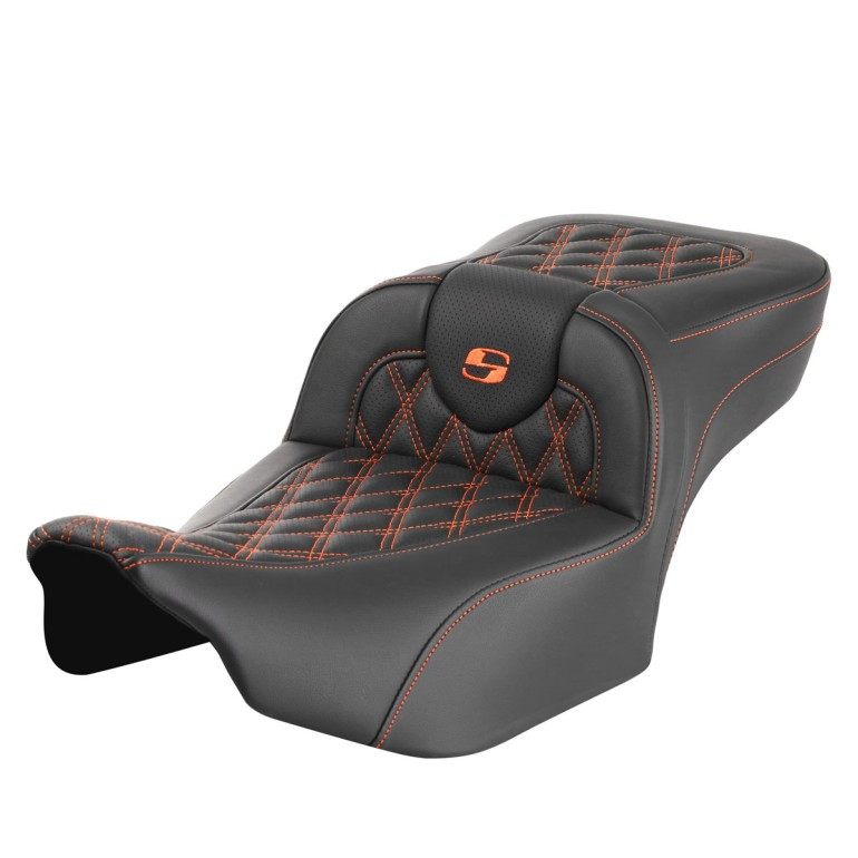 Saddlemen Road Sofa Lattice Stitch Extended Reach Colored Stitch Seat - Harley-Davidson Road Glide/Street Glide/CVO Road Glide/CVO Street Glide (2023-2026)