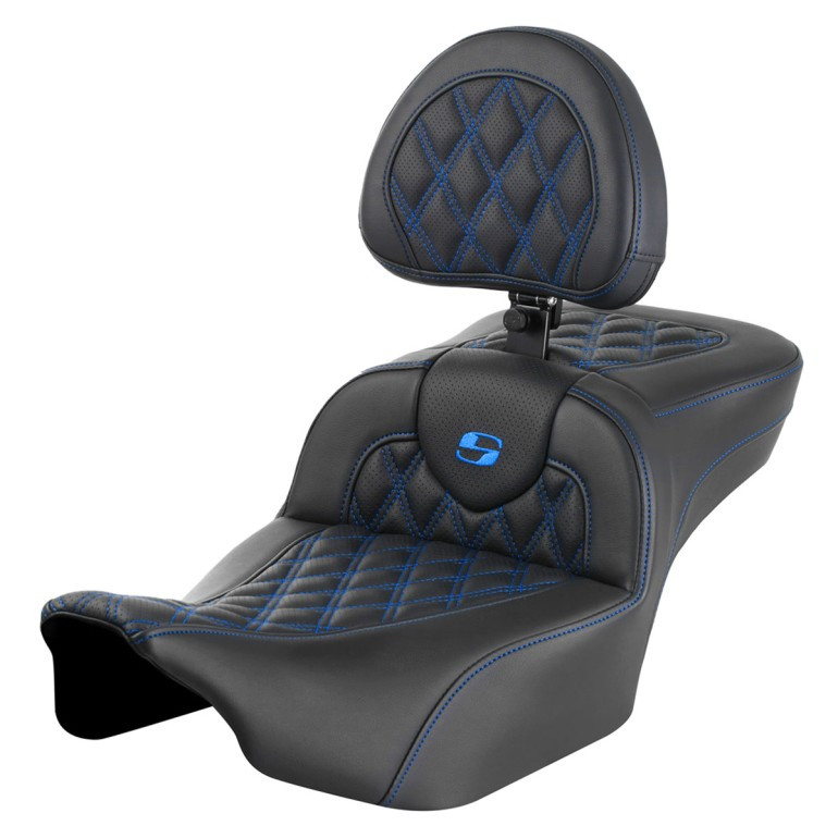 Saddlemen Road Sofa Lattice Stitch Extended Reach Colored Stitch Seat - Harley-Davidson Road Glide/Street Glide/CVO Road Glide/CVO Street Glide (2023-2026)