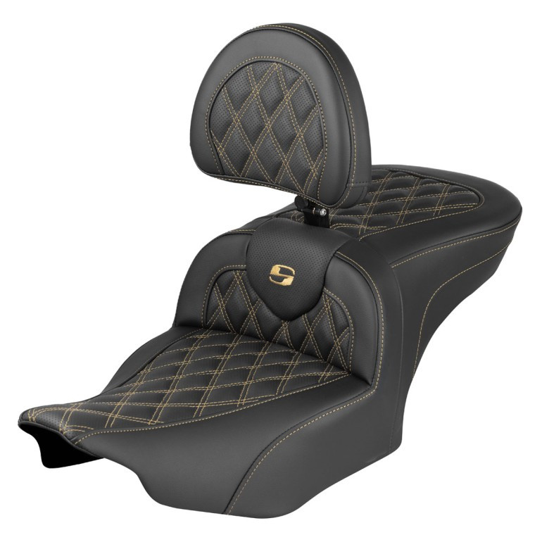 Saddlemen Road Sofa Lattice Stitch Extended Reach Colored Stitch Seat - Harley-Davidson Road Glide/Street Glide/CVO Road Glide/CVO Street Glide (2023-2026)